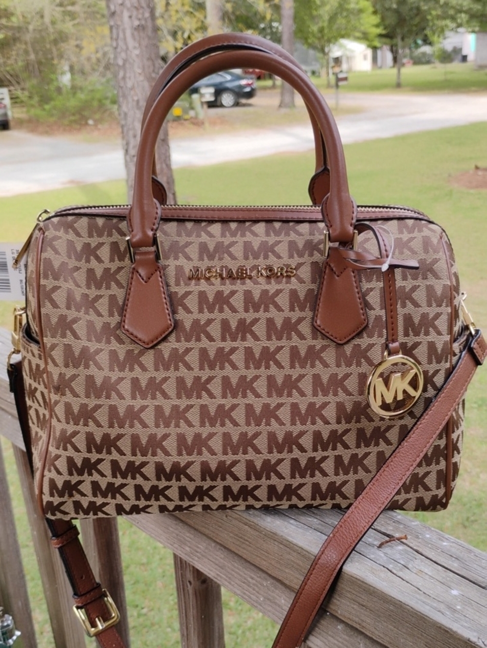 Michael Kors NEW $398 Bedford Duffle MK Logo Satchel Free Shipping